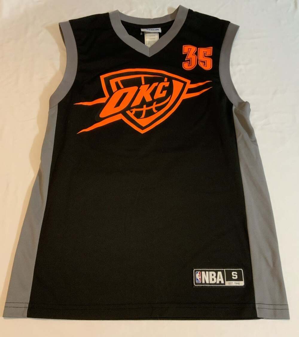 NBA Black And Orange OKC Thunder Durant #35 Jersey Size Small